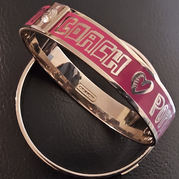 Authentic Coach Pink and Silvery Bangle Bracelet Gently Used - Picture 6 of 6